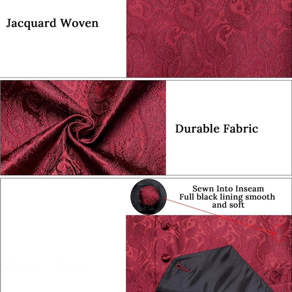 Men’s Burgundy Vest Size XXXL New - Picture 4 of 5